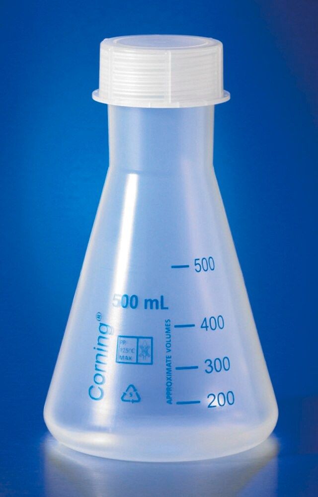 Corning<sup>?</sup> narrow mouth Erlenmeyer flask, reusable