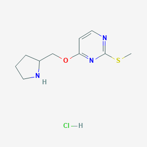 2-Methylsulfanyl-4-(pyrrolidin-2-ylmethoxy)-pyrimidine hydrochlorideͼƬ