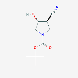 trans-1-Boc-3-cyano-4-hydroxypyrrolidineͼƬ