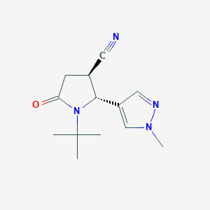 1-Tert-butyl-2-(1-methyl-1H-pyrazol-4-yl)-5-oxopyrrolidine-3-carbonitrile,transͼƬ