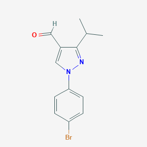 1-(4-Bromophenyl)-3-(propan-2-yl)-1H-pyrazole-4-carbaldehydeͼƬ