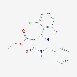 Ethyl 4-(2-chloro-6-fluorophenyl)-6-hydroxy-2-phenyl-4,5-dihydro-5-pyrimidinecarboxylateͼƬ