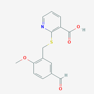 2-[(5-Formyl-2-methoxybenzyl)thio]nicotinic acidͼƬ