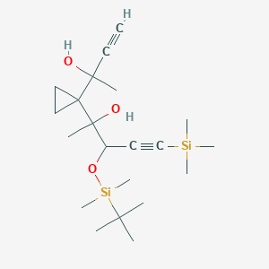 -[1-[tert-Butyldimethylsilyloxy]-3-(trimethylsilyl)-2-propynyl]-'-ethynyl-,'-dimethyl-1,1-cyclopropanedimethanolͼƬ