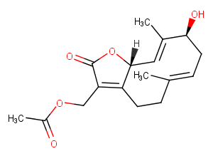 13-Acetoxy-3beta-hydroxygermacra-1(10)E,4E,7(11)-trien-12,6alpha-olideͼƬ