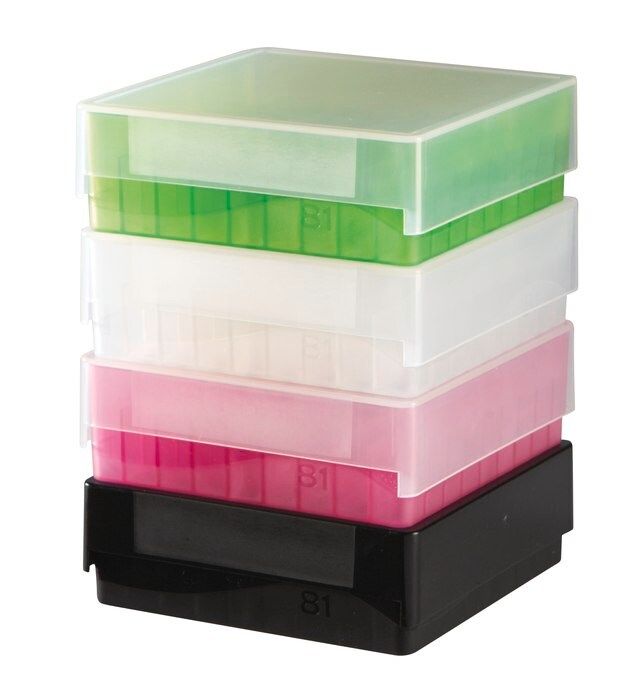 81-Well microtube storage box, for 1.5-2.0 mL tubes