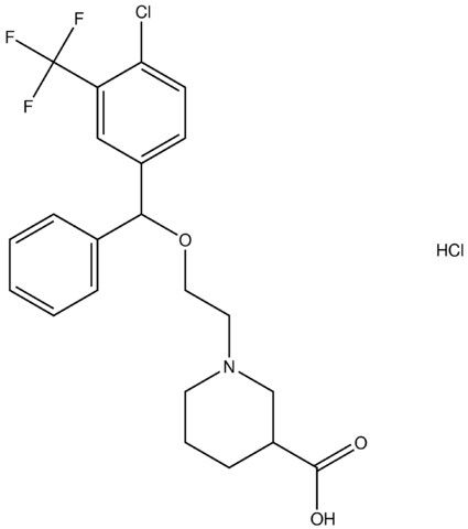 1-{2-[[4-chloro-3-(trifluoromethyl)phenyl](phenyl)methoxy]ethyl}-3-piperidinecarboxylic acid hydrochloride