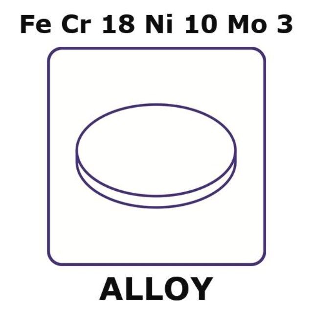 Stainless Steel-AISI 316L alloy, FeCr18Ni10Mo3