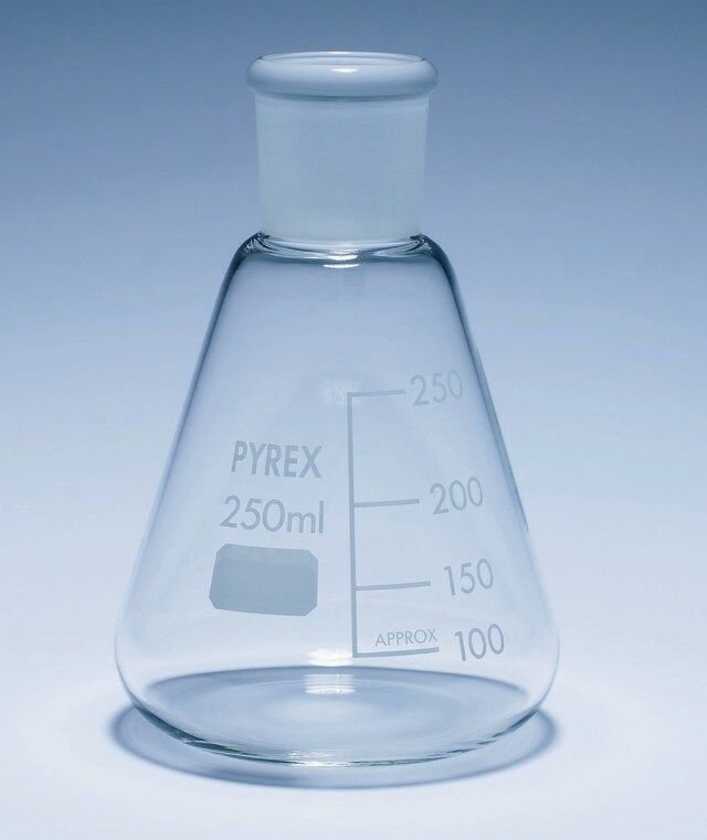 Pyrex<sup>?</sup> Erlenmeyer flask, graduated, ground socket