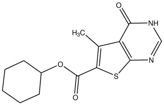 Cyclohexyl 5-methyl-4-oxo-3,4-dihydrothieno[2,3-<i>d</i>]pyrimidine-6-carboxylate