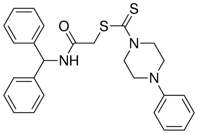 2-(BENZHYDRYLAMINO)-2-OXOETHYL 4-PHENYL-1-PIPERAZINECARBODITHIOATE