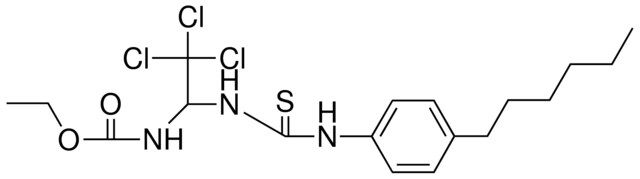 (2,2,2-TRICHLORO-1-(3-(4-HEXYL-PH)-THIOUREIDO)-ETHYL)-CARBAMIC ACID ETHYL ESTER