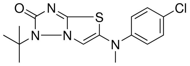 1-TERT-BU-5-((4-CHLORO-PHENYL)-METHYL-AMINO)-THIAZOLO(3,2-B)(1,2,4)TRIAZOL-2-ONE