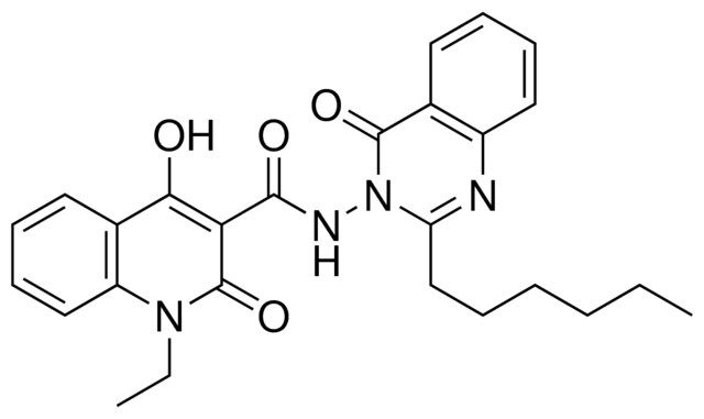 1-ETHYL-N-(2-HEXYL-4-OXO-3(4H)-QUINAZOLINYL)-4-HYDROXY-2-OXO-1,2-DIHYDRO-3-QUINOLINECARBOXAMIDE