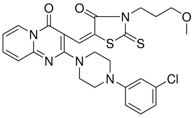 2-[4-(3-CHLOROPHENYL)-1-PIPERAZINYL]-3-{(E)-[3-(3-METHOXYPROPYL)-4-OXO-2-THIOXO-1,3-THIAZOLIDIN-5-YLIDENE]METHYL}-4H-PYRIDO[1,2-A]PYRIMIDIN-4-ONE