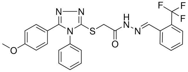 2-{[5-(4-METHOXYPHENYL)-4-PHENYL-4H-1,2,4-TRIAZOL-3-YL]SULFANYL}-N'-{(E)-[2-(TRIFLUOROMETHYL)PHENYL]METHYLIDENE}ACETOHYDRAZIDE