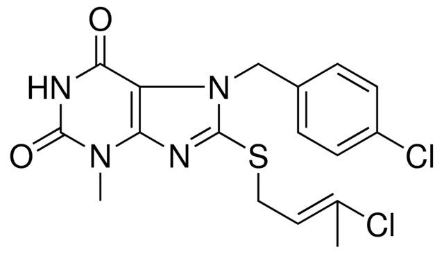 7-(4-CL-BENZYL)-8-(3-CL-BUT-2-ENYLSULFANYL)-3-ME-3,7-DIHYDRO-PURINE-2,6-DIONE