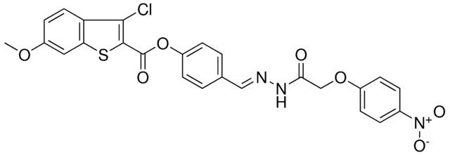 4-((E)-{2-[2-(4-NITROPHENOXY)ACETYL]HYDRAZONO}METHYL)PHENYL 3-CHLORO-6-METHOXY-1-BENZOTHIOPHENE-2-CARBOXYLATE