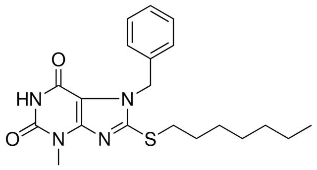 7-BENZYL-8-HEPTYLSULFANYL-3-METHYL-3,7-DIHYDRO-PURINE-2,6-DIONE