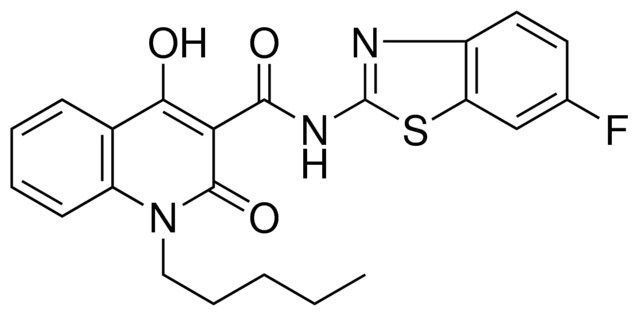 N-(6-F-1,3-BENZOTHIAZOL-2-YL)-4-HO-2-OXO-1-PENTYL-1,2-2H-3-QUINOLINECARBOXAMIDE