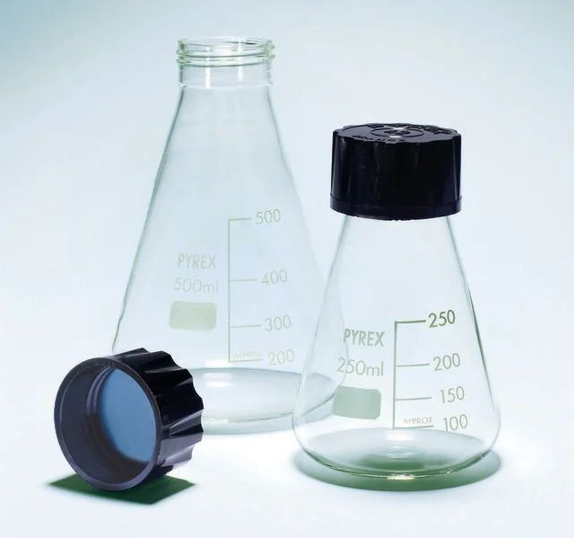 Pyrex<sup>?</sup> Erlenmeyer flask, graduated with SVL screwcaps