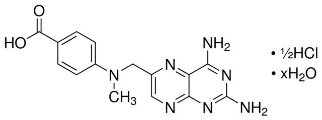 4-[<i>N</i>-(2,4-Diamino-6-pteridinylmethyl)-<i>N</i>-methylamino]benzoic acid hemihydrochloride hydrate