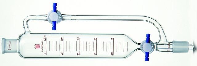 Synthware<sup>TM</sup> pressure equalizing addition funnel with PTFE stopcock in equalizing line