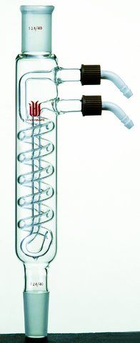 Synthware<sup>TM</sup> reflux condenser with large cooling capacity and removeable hose connection