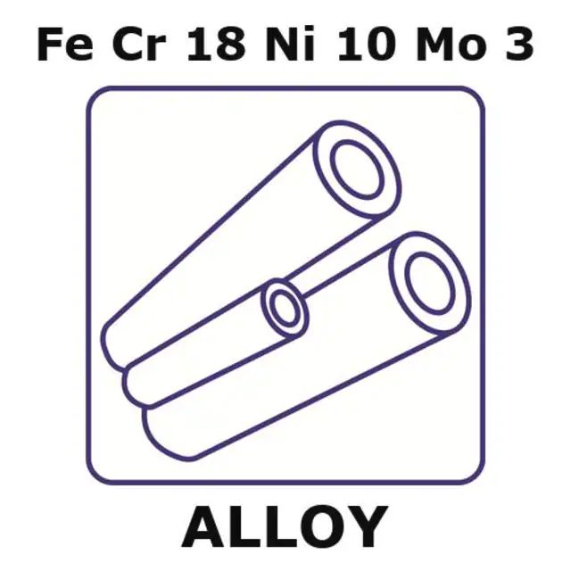 Stainless Steel-AISI 316L alloy, FeCr18Ni10Mo3