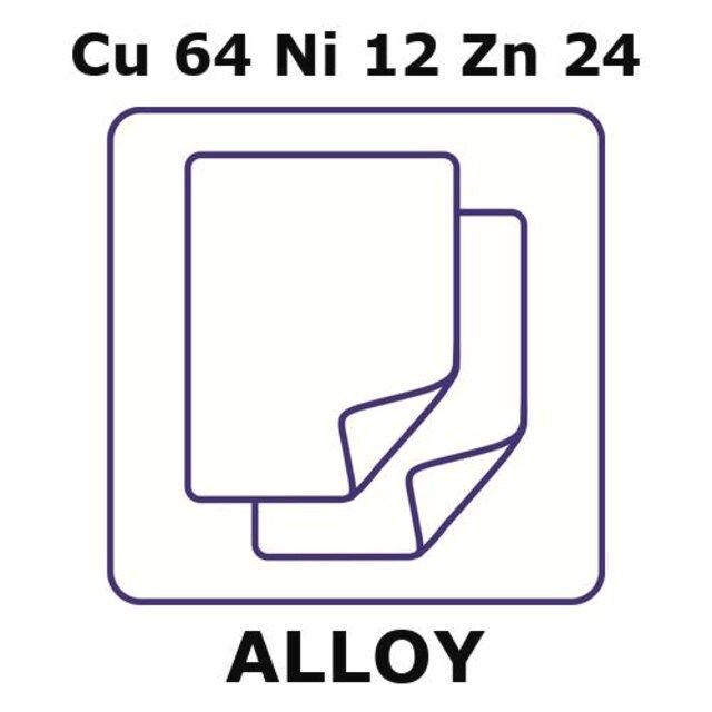 Nickel silver alloy, Cu64Ni12Zn24