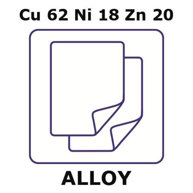 Nickel silver alloy, Cu62Ni18Zn20