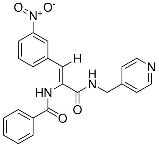 N-(2-(3-NITROPHENYL)-1-(((4-PYRIDINYLMETHYL)AMINO)CARBONYL)VINYL)BENZAMIDE