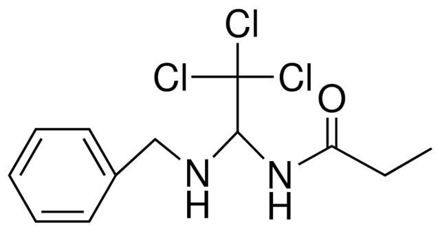 N-(1-BENZYLAMINO-2,2,2-TRICHLORO-ETHYL)-PROPIONAMIDE