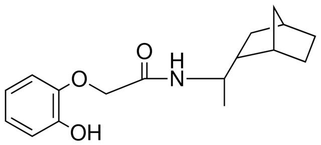 N-(1-BICYCLO(2.2.1)HEPT-2-YL-ETHYL)-2-(2-HYDROXY-PHENOXY)-ACETAMIDE