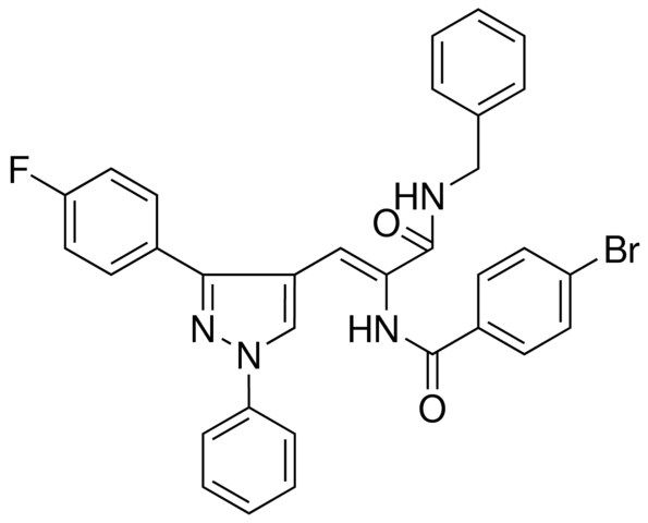 N-(1-BENZYLCARBAMOYL-2-(3-(4-F-PH)-1-PH-1H-PYRAZOL-4-YL)-VINYL)-4-BR-BENZAMIDE