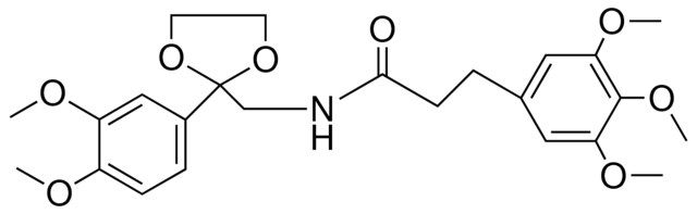 N-(2-(3,4-DI-MEO-PH)-(1,3)DIOXOLAN-2-YLMETHYL)-3-(3,4,5-TRI-MEO-PH)-PROPIONAMIDE