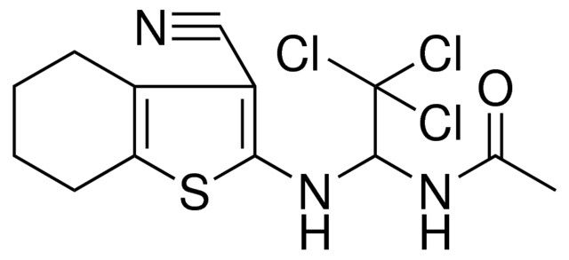 N-(2,2,2-TRICHLORO-1-(3-CYANO-4,5,6,7-4H-BENZO(B)THIOPHEN-2-YLAMINO)ET)ACETAMIDE