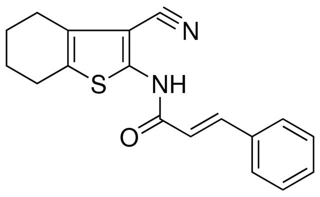 N-(3-CYANO-4,5,6,7-TETRAHYDRO-BENZO(B)THIOPHEN-2-YL)-3-PHENYL-ACRYLAMIDE