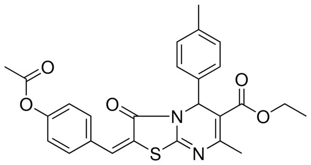 ETHYL (2E)-2-[4-(ACETYLOXY)BENZYLIDENE]-7-METHYL-5-(4-METHYLPHENYL)-3-OXO-2,3-DIHYDRO-5H-[1,3]THIAZOLO[3,2-A]PYRIMIDINE-6-CARBOXYLATE