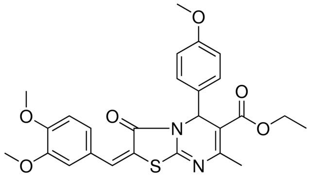 ETHYL (2E)-2-(3,4-DIMETHOXYBENZYLIDENE)-5-(4-METHOXYPHENYL)-7-METHYL-3-OXO-2,3-DIHYDRO-5H-[1,3]THIAZOLO[3,2-A]PYRIMIDINE-6-CARBOXYLATE