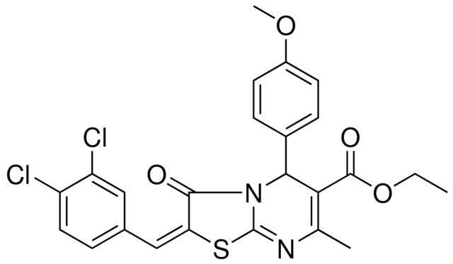 ETHYL (2E)-2-(3,4-DICHLOROBENZYLIDENE)-5-(4-METHOXYPHENYL)-7-METHYL-3-OXO-2,3-DIHYDRO-5H-[1,3]THIAZOLO[3,2-A]PYRIMIDINE-6-CARBOXYLATE