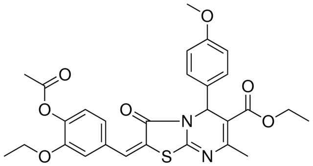 ETHYL (2E)-2-[4-(ACETYLOXY)-3-ETHOXYBENZYLIDENE]-5-(4-METHOXYPHENYL)-7-METHYL-3-OXO-2,3-DIHYDRO-5H-[1,3]THIAZOLO[3,2-A]PYRIMIDINE-6-CARBOXYLATE