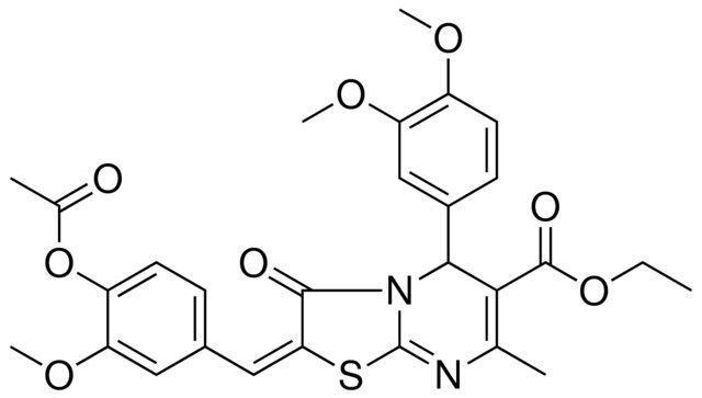 ETHYL (2E)-2-[4-(ACETYLOXY)-3-METHOXYBENZYLIDENE]-5-(3,4-DIMETHOXYPHENYL)-7-METHYL-3-OXO-2,3-DIHYDRO-5H-[1,3]THIAZOLO[3,2-A]PYRIMIDINE-6-CARBOXYLATE