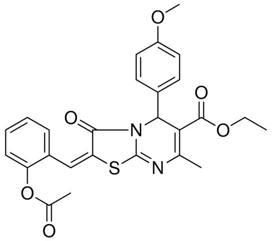 ETHYL (2E)-2-[2-(ACETYLOXY)BENZYLIDENE]-5-(4-METHOXYPHENYL)-7-METHYL-3-OXO-2,3-DIHYDRO-5H-[1,3]THIAZOLO[3,2-A]PYRIMIDINE-6-CARBOXYLATE