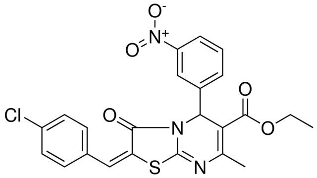 ETHYL (2E)-2-(4-CHLOROBENZYLIDENE)-7-METHYL-5-(3-NITROPHENYL)-3-OXO-2,3-DIHYDRO-5H-[1,3]THIAZOLO[3,2-A]PYRIMIDINE-6-CARBOXYLATE