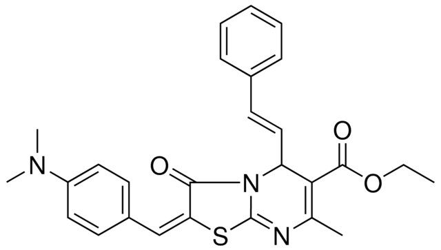 ETHYL (2E)-2-[4-(DIMETHYLAMINO)BENZYLIDENE]-7-METHYL-3-OXO-5-[(E)-2-PHENYLETHENYL]-2,3-DIHYDRO-5H-[1,3]THIAZOLO[3,2-A]PYRIMIDINE-6-CARBOXYLATE