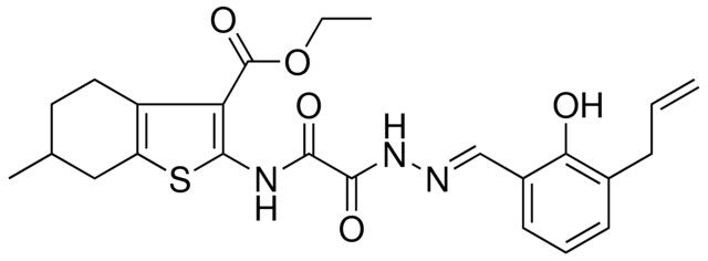 ETHYL 2-{[[(2E)-2-(3-ALLYL-2-HYDROXYBENZYLIDENE)HYDRAZINO](OXO)ACETYL]AMINO}-6-METHYL-4,5,6,7-TETRAHYDRO-1-BENZOTHIOPHENE-3-CARBOXYLATE