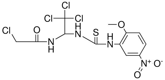 2-CL-N-(2,2,2-TRICHLORO-1-(3-(2-MEO-5-NITRO-PHENYL)-THIOUREIDO)-ETHYL)-ACETAMIDE