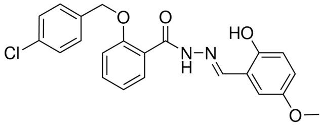 2-((4-CHLOROBENZYL)OXY)-N'-(2-HYDROXY-5-METHOXYBENZYLIDENE)BENZOHYDRAZIDE