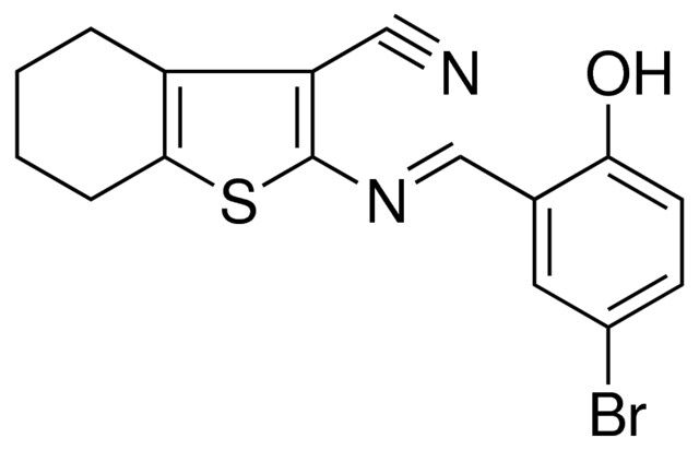 2-((5-BR-2-HO-BENZYLIDENE)-AMINO)-4,5,6,7-4H-BENZO(B)THIOPHENE-3-CARBONITRILE